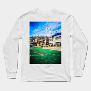 Basketball Court under the snow Long Sleeve T-Shirt